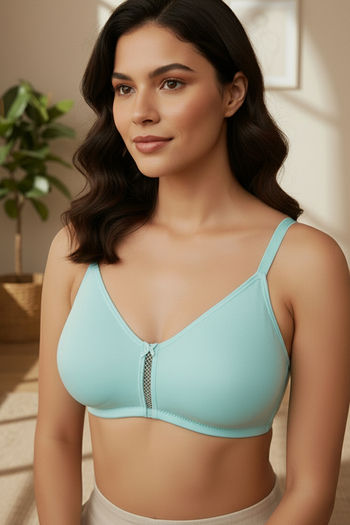 Buy Zivame Double Layered Non Wired 3/4th Coverage Bra - Aruba Blue